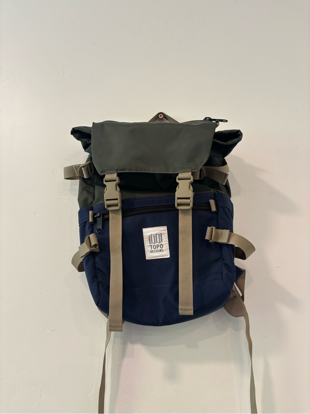 Topo Designs Rover Pack Classic Backpack  Olive Green Blue Travel Hiking School